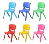 Lot de 6 tabourets de Classe empilables et colorés en Plastique pour Enfants, Hauteur d'assise de 28 cm, tabourets durables pour Tout-Petits, pour Salle de Classe, école Maternelle, garderie