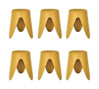 Lot de 6 Tabourets Empilables "Eve" 46cm Jaune Moutarde