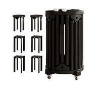 Lot de 6 tabourets empilables - Matériau en bois massif, durable et peu encombrant, faciles à ranger, sûrs et robustes pour la maison ou le bureau