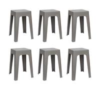 Lot de 6 Tabourets Empilables "Spectra" 47cm Gris