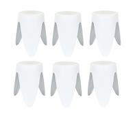 Lot de 6 Tabourets Légers Empilables en Plastique - Blanc - D 30 x H 46 cm - Gain de place