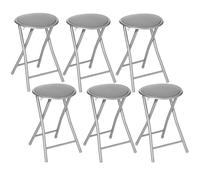 Lot De 6 Tabourets Pliants En Pvc - Gris Gris
