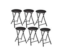 Lot De 6 Tabourets Pliants En Pvc - Noir Noir