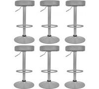 Lot de 6 Tabourets Réglables Simili Gris - SMIDO - ALTOBUY Gris G