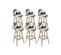 Lot de 6 Tabourets Scandinaves Noirs et Blancs - MOZAIK -