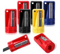 Lot de 6 taille-crayons de charpentier colorés manuels portables pour le travail du bois, rasoir étroit, outil d'affûtage portable pour la construction, l'école, le bureau