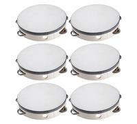 Lot de 6 tambourins à percussion - Tambourin à main de 15,2 cm, instrument d'éducation musicale, design durable et léger | Fête d'église, danse, salle de classe, réunions récréatives et activités
