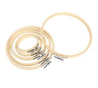 Lot de 6 tambours à broder en bambou - cercle broderie rond réglable en bois lisse, idéal pour DIY, déco et point de croix - tambour broderie 3/4/5/6,3/7/8 pouces en cercle en bois.