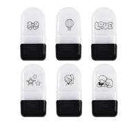 Lot de 6 tampons à motif de dessin animé - Pour scrapbooking, bricolage, fabrication de cartes, journal, carnet de notes, album, décoration, tampon d'apprentissage