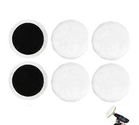Lot de 6 tampons de polissage en laine d'agneau avec fermeture , tampons de polissage 125 mm, embouts de polissage compatibles avec ponceuse excentrique Bosch, pour peinture de voiture, phares, sols