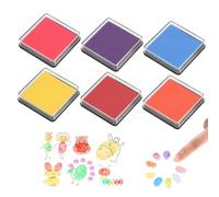 Lot de 6 Tampons Encreurs Colorés pour Enfants et Adultes - Encre à Base d'eau, Non Toxique, sans Acide - Idéal pour Scrapbooking, Bricolage, et Activités Créatives