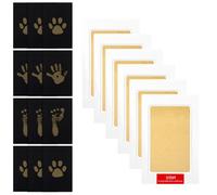 Lot de 6 tampons encreurs dorés pour empreintes de pieds de bébé - Kit d'empreintes de pattes de chien - Cadeau de nouveau-né - Clean Touch - Doré