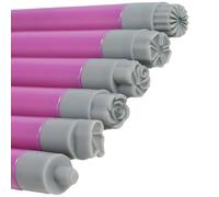 Lot de 6 tampons pour nail art, design portable, formes géométriques et fleurs, poignées, idéal pour les débutants