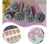 Lot de 6 tampons pour nail art, outils de nail art, graffiti sur ongles, outils de pointillage avec design simple, stylo tampon pour femmes et filles