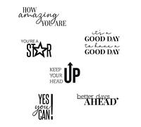 Sizzix Clear Stamps Set 6PK Positive Signs by Olivia Rose, Multicolor, Taille unique