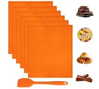 Lot de 6 tapis de déshydratation en silicone avec bord anti-adhésif - Plateaux de déshydratation avec grattoir - Compatible avec Cosori CP267-FD - Pour jerky, fruits, viande, herbes, légumes, crackers