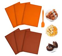 Lot de 6 tapis de déshydratation en silicone avec bord, feuilles de déshydrateur en silicone compatibles avec Cosori CP267-FD, plateaux à fruits en silicone anti-adhésif avec grattoir en silicone pour