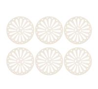 Lot de 6 tapis de dessous de plat en silicone, coussins chauds de cuisine, théière isolée, sous-verres flexibles antidérapants, tapis de table de cuisine pour plats chauds, casseroles, comptoir(Beige)