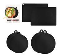 Lot de 6 tapis de protection pour plaques à induction, en silicone, résistants à la chaleur jusqu'à 240 °C, résistants à l'huile, universels (22 cm, 24 cm, 35 x 25 cm)