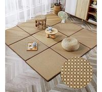 Lot de 6 tapis de sol japonais d'été, matelas futon antidérapant, pliable, en rotin, idéal pour salon, chambre à coucher, tapis de jeu rampant, sac de rangement inclus, 50 x 50 cm
