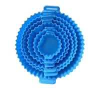 Lot de 6 tapis for friteuse à air chaud - Silicone antiadhésif double texture, résistant 230 °C (450 °F), compatible lave-vaisselle, cuisson croustillante/vapeur(6pcs-Blue)