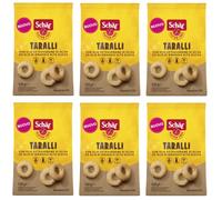 Lot de 6 taralli sans gluten avec huile d'olive extra vierge et huile de tournesol collation salée sans gluten 120 g