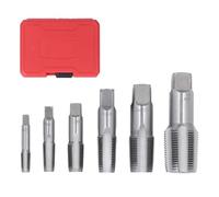 Lot de 6 tarauds à pipe NPT avec tailles de filetage de 1", 3/4", 1/2", 3/8", 1/4" et 1/8" - Acier au carbone
