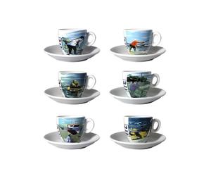 Lot de 6 tasses à café - 10 cl - CAFÉ DU VIEUX PÊCHEUR
