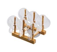 Lot de 6 tasses à café en verre transparent avec support/tasse à expresso pour le matin et le lait/pour comptoir de cuisine