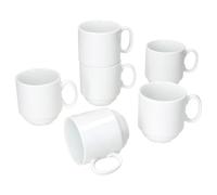 lot de 6 tasses à café Tommy 220ml blanc porcelaine 6 personnes empilable