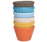 Lot de 6 tasses à cupcakes réutilisables en porcelaine Couleurs vives