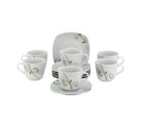 Lot de 6 tasses à espresso 11 vec soucoupe à espresso 12,3cm Mirage