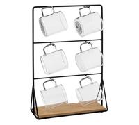 Lot de 6 Tasses sur Rack ""Mia"" 30cm Transparent