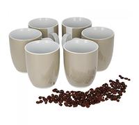 Lot de 6 tasses Van Well - Série Vario - En porcelaine - Couleur au choix beige