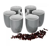 Lot de 6 tasses Van Well - Série Vario - En porcelaine - Couleur au choix gris