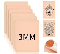 Lot de 6 tatouages artificiels - 3 mm - 20 x 15 cm - Peau synthétique - Accessoires de tatouage - Kit de papier pochoir pour débutants et professionnels