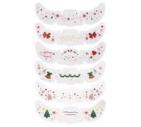 Lot de 6 tatouages temporaires pailletés effet taches de rousseur pour Noël, jolis autocollants blush pour les fêtes, longue tenue, résistants à l'eau et durables, adaptés à tous