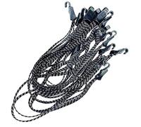 Lot de 6 tendeurs de bagages de vélo - 70 cm - Sangle de serrage pour porte-bagages - En caoutchouc - Avec crochet - Noir et blanc - Expander - Sangle de serrage pour sécuriser le chargement