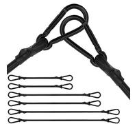 Lot de 6 tendeurs élastiques noirs très résistants - Tailles assorties - 30 cm, 60 cm, 80 cm - Avec crochets à mousqueton pour camping, bâches, porte-vélos, voiture