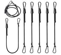 Lot de 6 tendeurs en caoutchouc avec mousqueton - Réglable - 100 cm - Noir - Avec mousqueton, tendeur à bagages pour camping, vélo, voile d'ombrage, tarpaulins, jardin, voiture, chargement