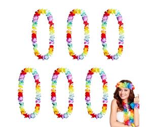 Lot de 6 Tenues Hawaïennes, Colliers Tahitiens et Multicolores pour Karneval et Costumes