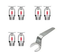 Lot de 6 têtes d'arroseur d'incendie - Filetage 1/2" - 68 °C - Réponse rapide - Avec clé universelle - Pour usage domestique et commercial