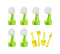 Lot de 6 têtes d'arrosoir vertes et 4 outils de jardin, mini têtes d'arrosage, pommeaux de douche en plastique, têtes d'arrosoir de jardin, têtes d'arrosage portables, outils d'arrosage intérieurs