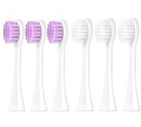 Lot de 6 têtes de brosse à dents de rechange, compatibles avec Curaprox Hydrosonic (3 violettes + 3 blanches)