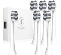 Lot de 6 têtes de brosse à dents de rechange compatibles avec Philips | Têtes de brosse de rechange pour DiamondClean 4100 5100 6100 9900 7500 | Poils DuPont de qualité supérieure | Blanc