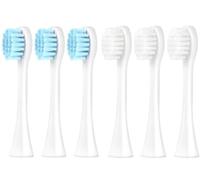 Lot de 6 têtes de brosse de rechange, compatibles avec les brosses à dents électriques Curaprox Hydrosonic, 3 bleues et 3 blanches