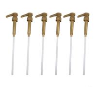 Lot de 6 têtes de pompe à sirop en polypropylène de qualité alimentaire avec chambre à ressort étanche pour sirops de café compatibles avec Monin Orgeat, liquides de cuisine et de bain (28/410)