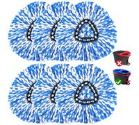 Lot de 6 têtes de rechange compatibles avec O Cedar - Tête de rechange pour système RinseClean à 2 réservoirs - Lavable en machine - Convient pour le nettoyage des sols durs