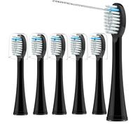 Lot de 6 têtes de rechange pour brosse à dents Waterpik Sonic Fusion SF01 SF02/Sonic Fusion 2.0 SF03 SF04, têtes de brosse à dents de rechange avec housses et 30 fils dentaires, noir