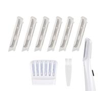Lot de 6 têtes de rechange pour Finishing Touch Flawless Dermaplane Glo & Glo Sonic Outil d'exfoliation faciale, lames de rechange pour rasoir Dermaplane Flawless - Comprend un plateau de rechange +